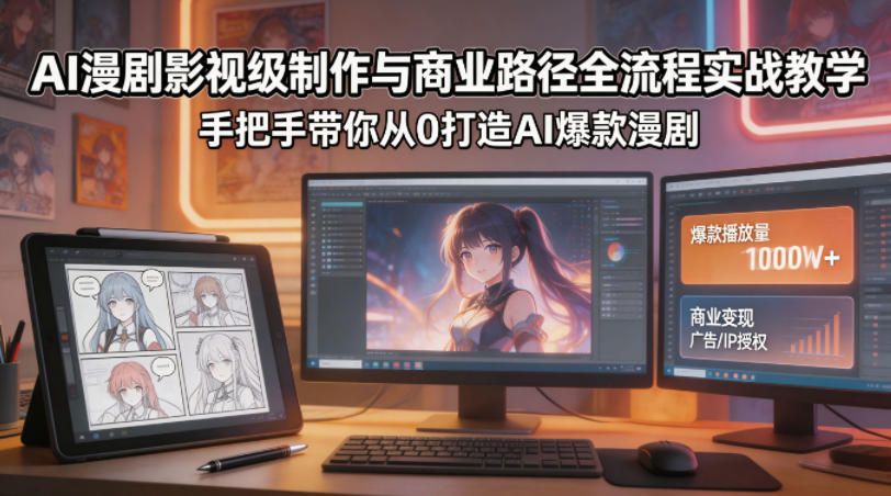 20260501062400713-0bda94be597c1f75f5073c8e146bfc15 AI漫剧影视级制作与商业路径全流程实战教学,手带你从0打造AI爆款漫剧