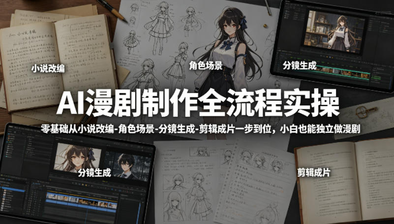 20260506101455731-ef1ad507837b3959062b193ead601b23 AI漫剧制作全流程实操,零基础从小说改编-角色场景-分镜生成-剪辑成片一步到位,小白也能独立做漫剧