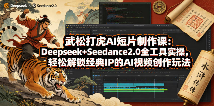 20260508140714291-b8c836ad5221e3349318731b819fae93 武松打虎AI短片制作课:Deepseek+Seedance2.0全工具实操,轻松解锁经典IP的AI视频创作玩法