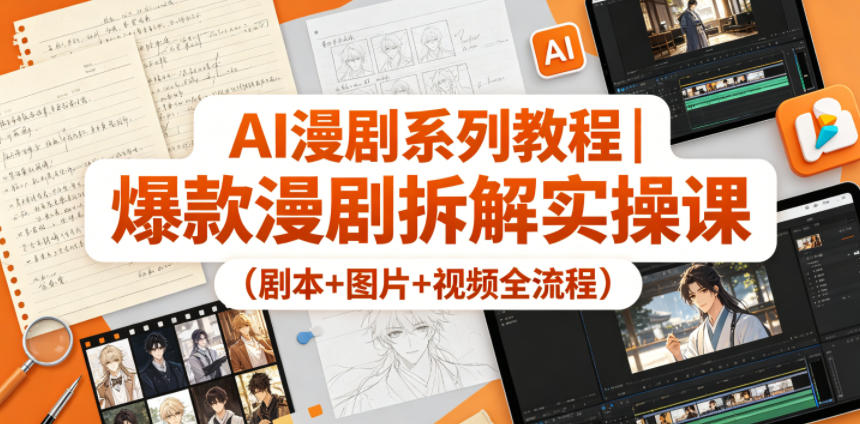 20260510122055369-06ed8e04da9231b2cd48547b134fbc06 AI漫剧系列教程|爆款漫剧拆解实操课(剧本+图片+视频全流程)