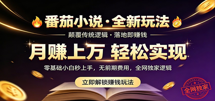 番茄小说5月最新独家玩法，稳定落地实测月入过万！-优优云创网