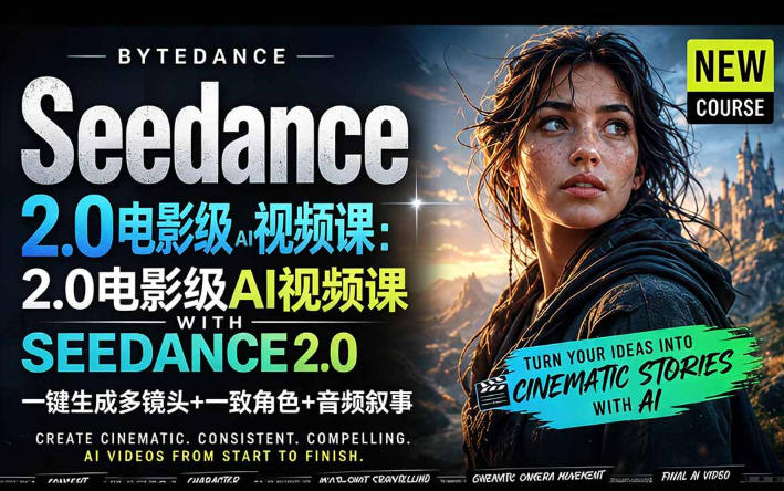 20260511161255842-630098cb1459d8a1869b1be0841dfd9b 字节跳动的Seedance 2.0 AI电影视频生成制作教程,一键生成多镜头+一致角色+音频叙事-中英字幕