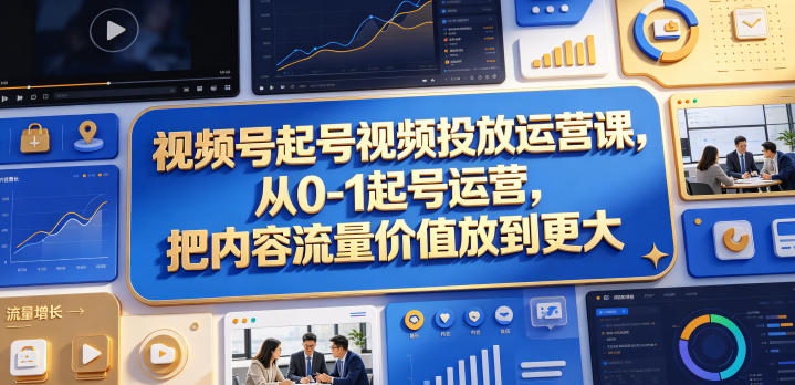20260515102255155-d366fbf5f8d068b4921bafb2941fdf46 视频号起号视频投放运营课,从0-1起号运营,把内容流量价值放到更大