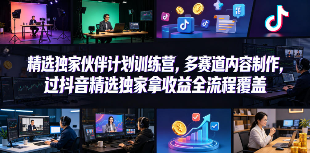 20260515222555349-d86a2ac02ae237c583cec6e6f0f3e6a5 小豁食堂精选独家伙伴计划训练营,多赛道内容制作,过抖音精选独家拿收益全流程覆盖