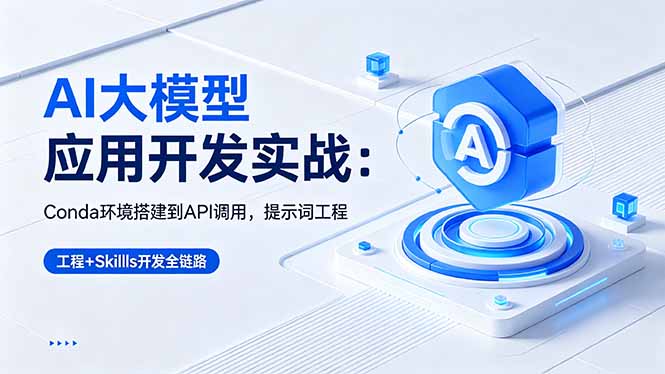 AI 大模型应用开发实战：Conda环境搭建到API调用，提示词工程+Skills开发全链路-优优云创网