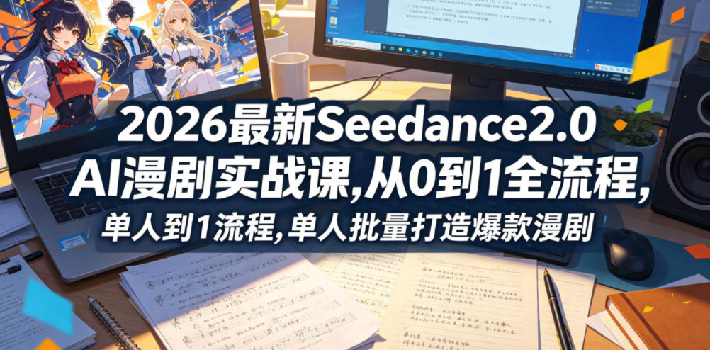 20260520101857315-2b284ce9bf6696ce11e7925cb7af2971 2026最新Seedance2.0 AI漫剧实战课,,从0到1全流程,单人批量打造爆款漫剧