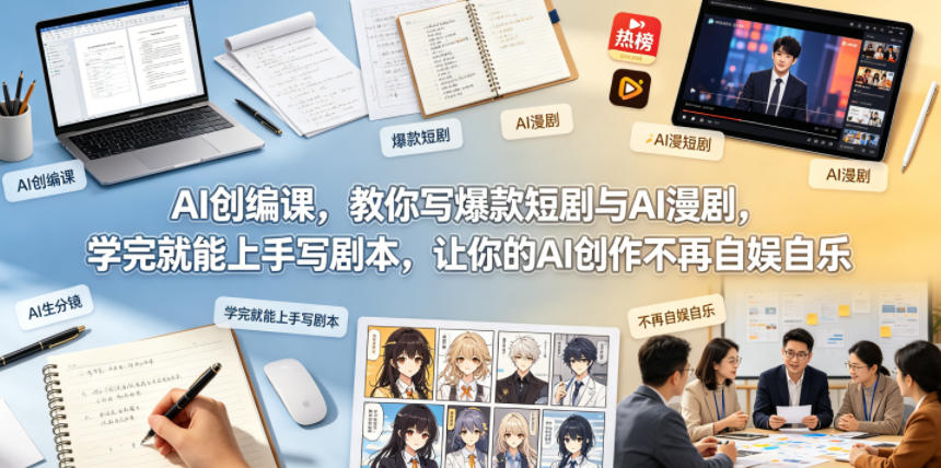 20260521120310259-e2e8d5999122a1a91622c8cd23c4c6cc AI创编课,教你写爆款短剧与AI漫剧,学完就能上手写剧本,让你的AI创作不再自娱自乐(更新0521)