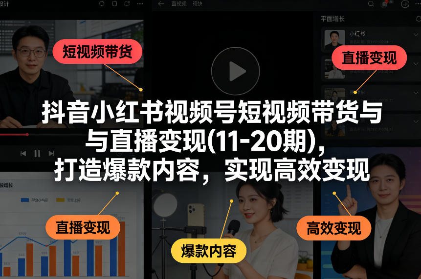 20260522173137630-e389aa71a03038306c678c885e21e44c 抖音小红书视频号短视频带货与直播变现(10-21期),打造爆款内容,实现高效变现(更新05月08日)