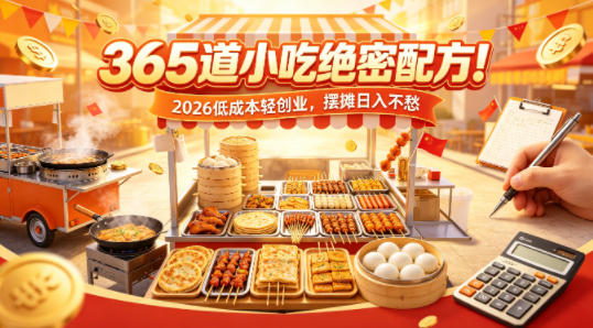 20260523005139534-4702231fea6f5d678c054ab756817c1d 365道小吃绝密配方!2026低成本轻创业,摆摊日入不愁