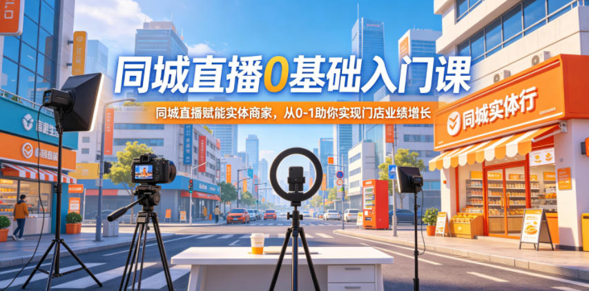 同城直播0基础入门课，同城直播赋能实体商家，从0-1助你实现门店业绩增长-优优云创网