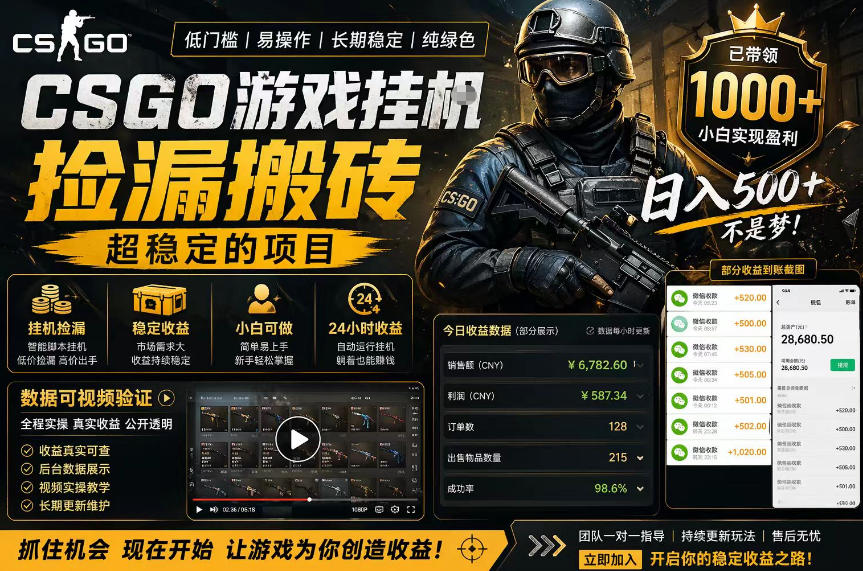 20260523070144175-dc0a616f1791bf487ed7b0bc4ea8a7b5 CSGO游戏搬砖,全自动挂G,不需要玩游戏,手机操作日入300+,解放双手【揭秘】