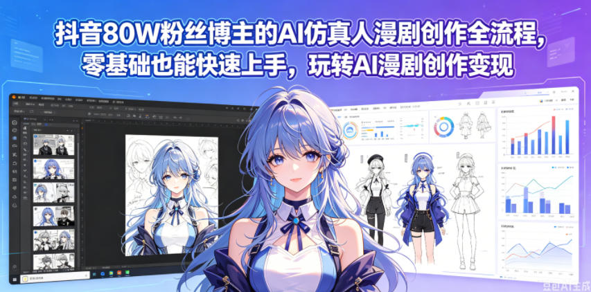 20260523142042924-2d0be635603415d3e0463ba53e760d01 抖音80W粉丝博主的AI仿真人漫剧创作全流程,零基础也能快速上手,玩转AI漫剧创作变现