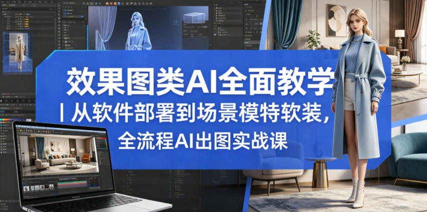 20260523164135489-ba0c9573a4e39ae67f2fdc09d06d91a1 效果图类AI全面教学|从软件部署到场景模特软装,全流程AI出图实战课