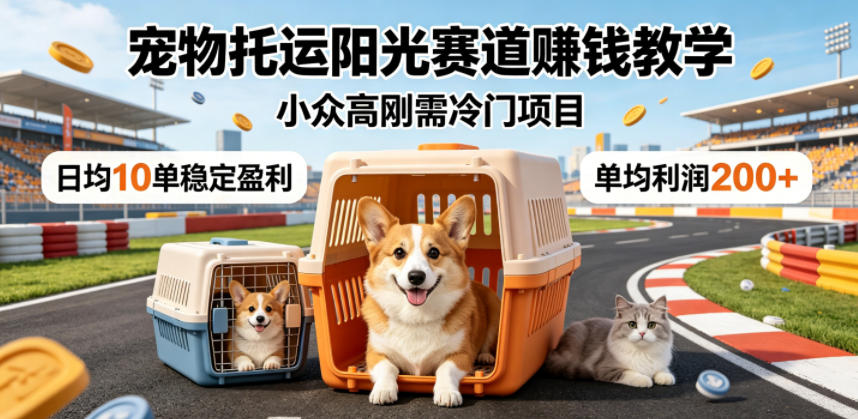 20260524000612883-cc73fff746700ffe573dcdd5a6f67b61 宠物托运阳光赛道賺钱教学,小众高刚需冷门项目,日均10单稳定盈利,单均利润200+
