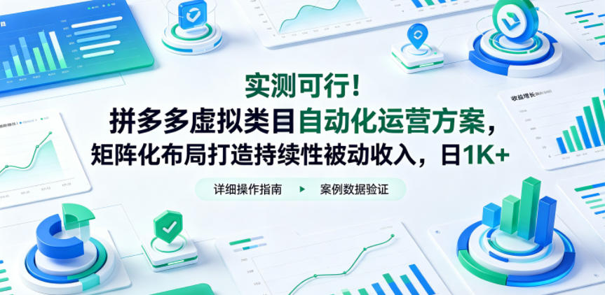 20260524130310718-f409324f61f8bb27d3e6a5b27fee7e23 实测可行!拼多多虚拟类目自动化运营方案,矩阵化布局打造持续性被动收入,日1K+【揭秘】