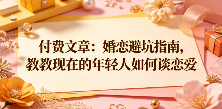 20260524141611959-73c855bab0658476837f48d7e3ed8c83 付费文章:婚恋避坑指南,教教现在的年轻人如何谈恋爱