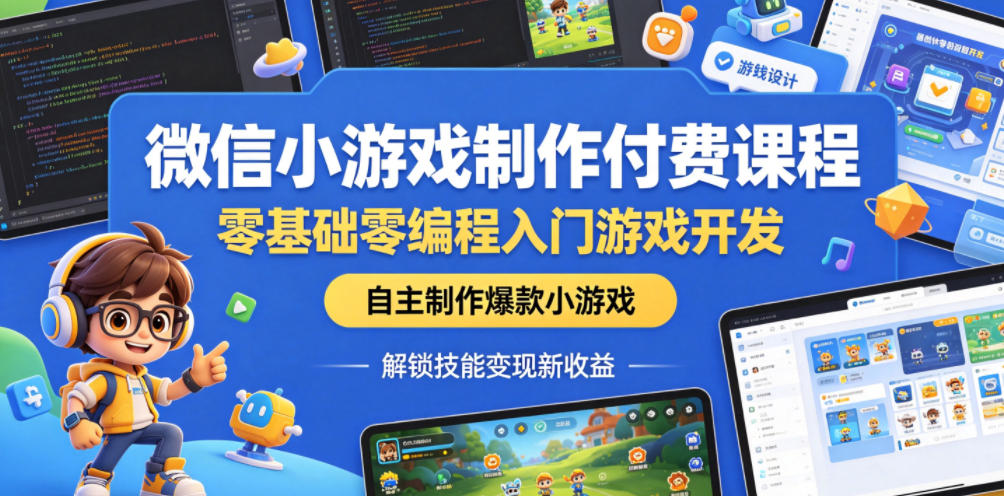 20260524141710729-6a7531d7dd3c0899b8eef2eca645c9fa 微信小游戏制作付费课程,零基础零编程入门游戏开发,自主制作爆款小游戏,解锁技能变现新收益
