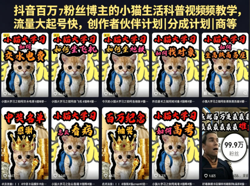 20260524142015188-e1b9d92e31462b45b664336c14f2c7d5 抖音百万粉丝博主的小猫生活科普视频教学,流量大起号快,创作者伙伴计划|分成计划|商单|收徒等