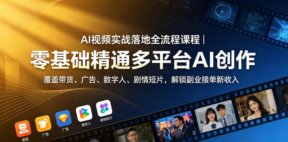 20260524220910611-4593284d1a0f2ebd7a0c83027a44ecee AI视频实战落地全流程课程|零基础精通多平台AI创作,覆盖带货、广告、数字人、剧情短片,解锁副业接单新收入