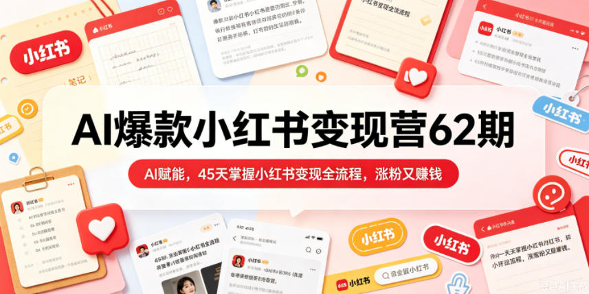 20260525101336206-61b9bdaa4797be6688313646d72af61e AI爆款小红书变现营62期2026年5月,AI赋能,45天掌握小红书变现全流程,涨粉又賺钱