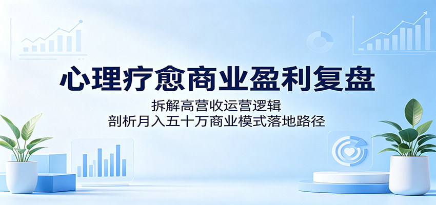 心理疗愈商业盈利复盘：拆解高营收运营逻辑，剖析月入五十万商业模式落地路径-优优云创网