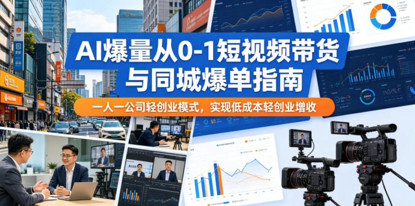 20260526102710539-0e2471cb55b09fb8d742a1111431c566 AI爆量从0-1短视频带货与同城爆单指南,一人一公司轻创业模式,实现低成本轻创业增收