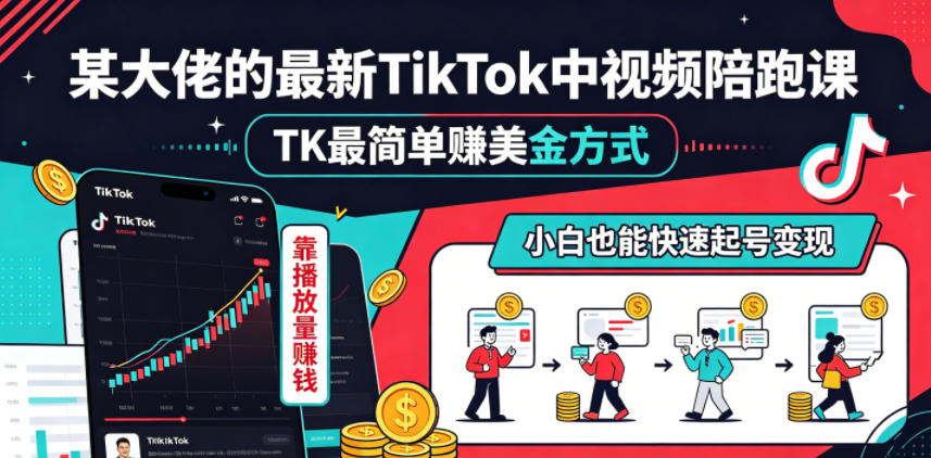 20260528161215571-6778353e3f1649ae60162624f5fc641f 某大佬的最新TikTok中视频陪跑课,TK最简单賺美金方式,靠播放量賺钱,小白也能快速起号变现