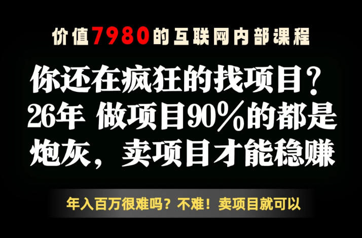 20260529142110135-13e57aca770861abcd2f4bfeced5ca2f 26年请不要疯狂的找项目了,卖项目远比你想象的暴利,你也可以月入10W+【揭秘】