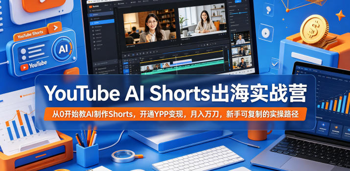 20260529160215841-1e0bd1b1ae0d1fd8f26a808aba39a9a7 YouTube AI Shorts出海实战营,从0开始教AI制作Shorts,开通YPP变现,月入万刀,新手可复制的实操路径