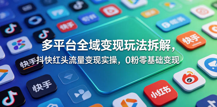 20260530162307112-73c6b1fd600c45ebb6b7e4d7929d2efe 多平台全域变现玩法拆解,抖快红头流量变现实操,0粉零基础变现