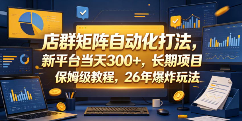 20260601201612232-2df104b0f23eb15f6466df62fbdf9595 店群矩阵自动化打法,新平台当天300+,长期项目,保姆级教程,26年爆炸玩法【揭秘】
