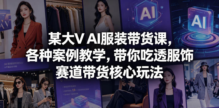 20260603142226255-974bae3a8e0d429b9f090c99ed8e5596 某大V AI服装带货课,各种案例教学,带你吃透服饰赛道带货核心玩法
