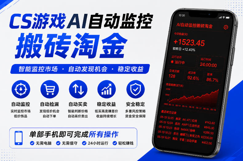 20260603160710374-46386c20f707be2dd9e89b054e65575d CS游戏AI自动监控搬砖淘金,稳定运行多年,支持任何形式验证,日入300+【揭秘】