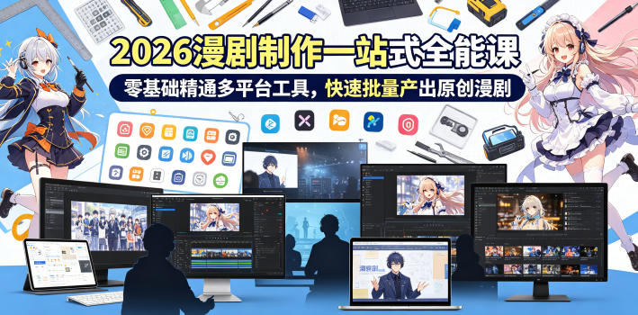 20260603160825937-e2389c8ae891ea8dda1e49245a09fc8e 2026 AI漫剧制作一站式全能课,零基础精通多平台工具,快速批量产出原创漫剧