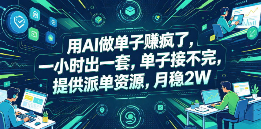 20260606121812862-651cc7fb4cc57e4658ee4f1812cbbf36 用AI做单子賺疯了,一小时出一套,单子接不完,提供派单资源,月稳2W【揭秘】