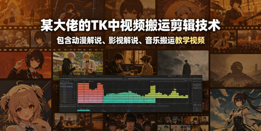 20260606140410716-30a4da12086e9246b7d384c506558ccc 某大佬的TK中视频搬运剪辑技术,包含动漫解说、影视解说、音乐搬运教学视频