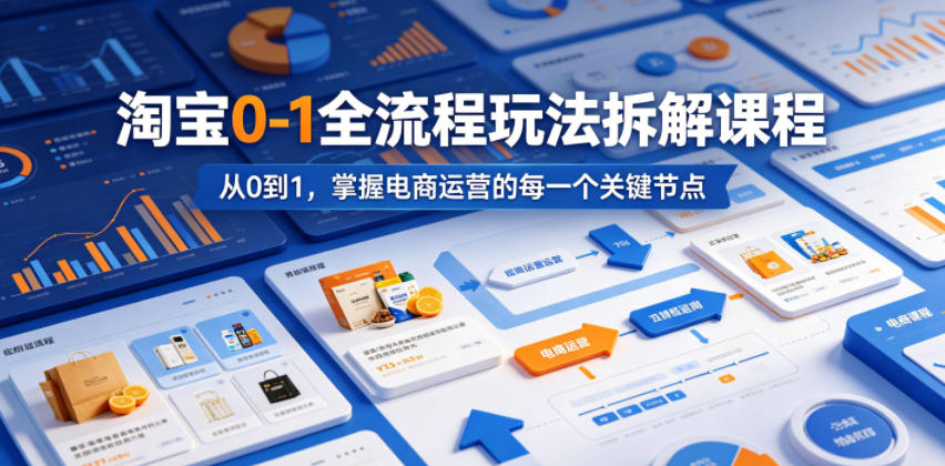 淘宝0-1全流程玩法拆解课程，从0到1，掌握电商运营的每一个关键节点-优优云创网