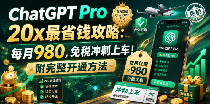 20260610114731951-69cdf8841e91777f3db95b45bd0cba93 ChatGPT Pro 20x最省钱攻略:每月980,免税冲刺上车!附完整开通方法【文档】