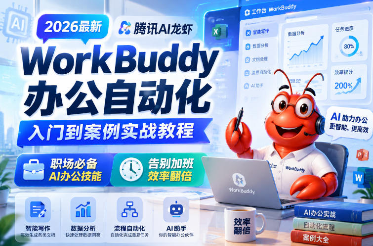 20260610142028925-22b0ef50eeb5ca7dd4488cb8bdbaa40e 2026最新腾讯AI龙虾WorkBuddy办公自动化入门到案例实战教程,职场必备AI办公技能,告别加班,效率翻倍