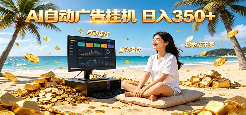 AI自动广告挂机 日入350+ 真正做到躺赚式变现,根本花不完!-优优云创网
