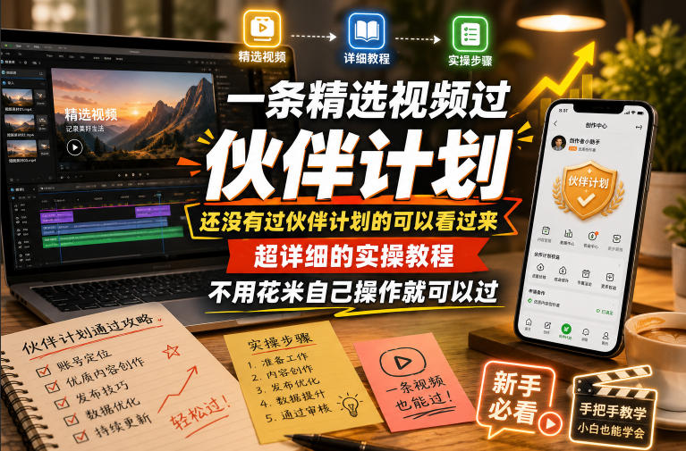 20260611121332491-f48a85b126c745dc549358d87bf9cbf9 一条精选视频过伙伴计划,还没有过伙伴计划的可以看过来,超详细的实操教程,不用花米自己操作就可以过