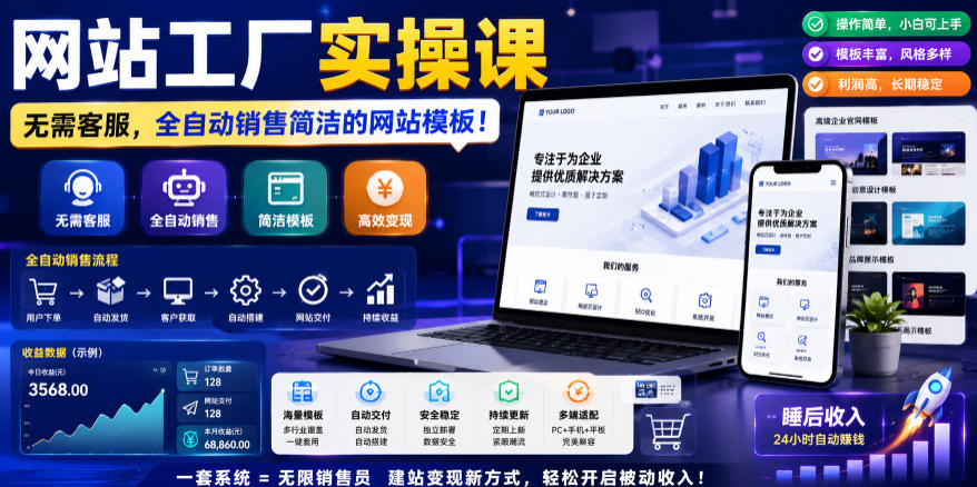 20260612080428581-111cca25bbcd9cf69c0f731087554678 网站工厂实操课,无需客服,网站模板自动赚钱!【原创双语字幕】