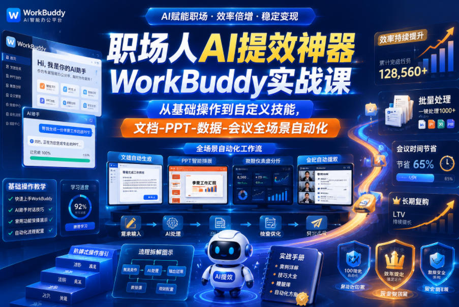 20260613123927663-704a74dac7cb85c29683b4e23e1bde26 职场人AI提效神器WorkBuddy实战课,从基础操作到自定义技能,文档-PPT-数据-会议全场景自动化