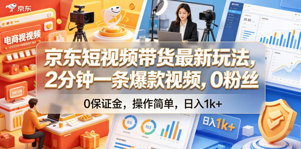 20260614124832252-121a81419cd1094b61fb5b07edd467a5 京东短视频带货最新玩法,2分钟一条爆款视频,0粉丝,0保证金,操作简单,日入1k+【揭秘】