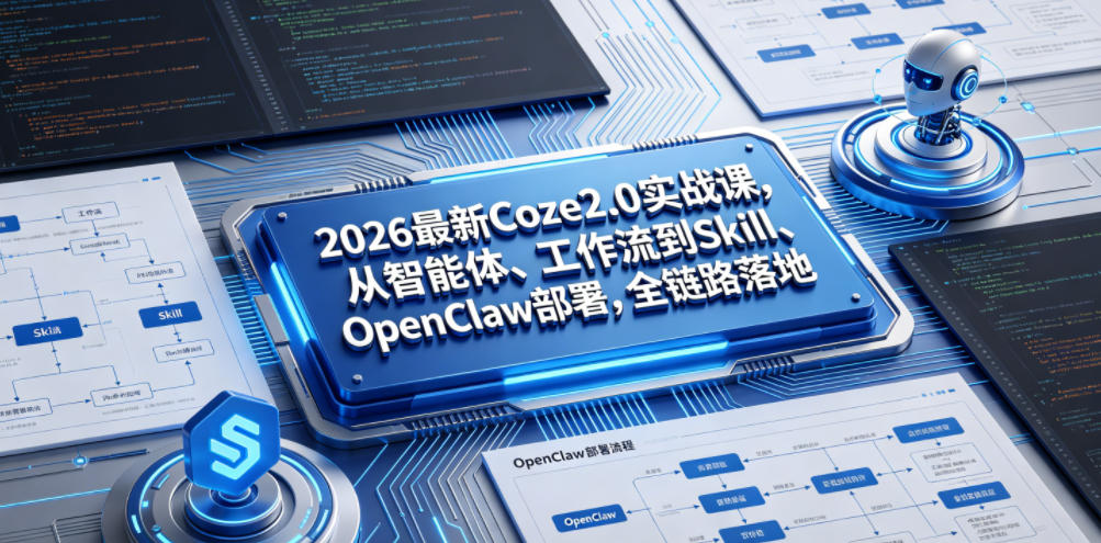 2026最新Coze2.0实战课，从智能体、工作流到Skill、OpenClaw部署，全链路落地-优优云创网