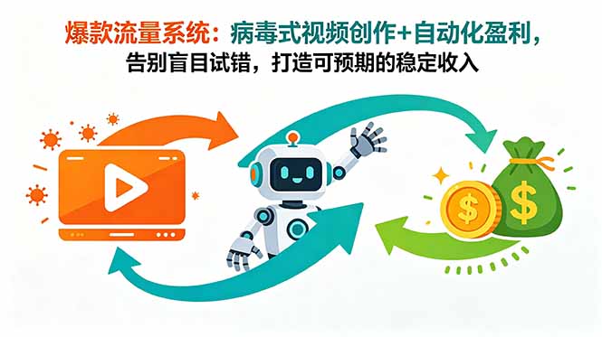 爆款流量系统：病毒式视频创作+自动化盈利，告别盲目试错，打造可预期的稳定收入-优优云创网
