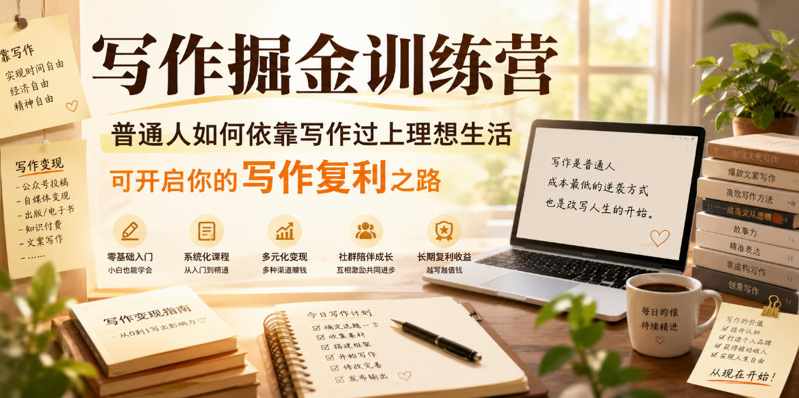 20260616101632268-a2481cfc735f0c188617f8935038149c 写作掘金训练营,普通人如何依靠写作过上理想生活,可开启你的写作复利之路(更新6月)