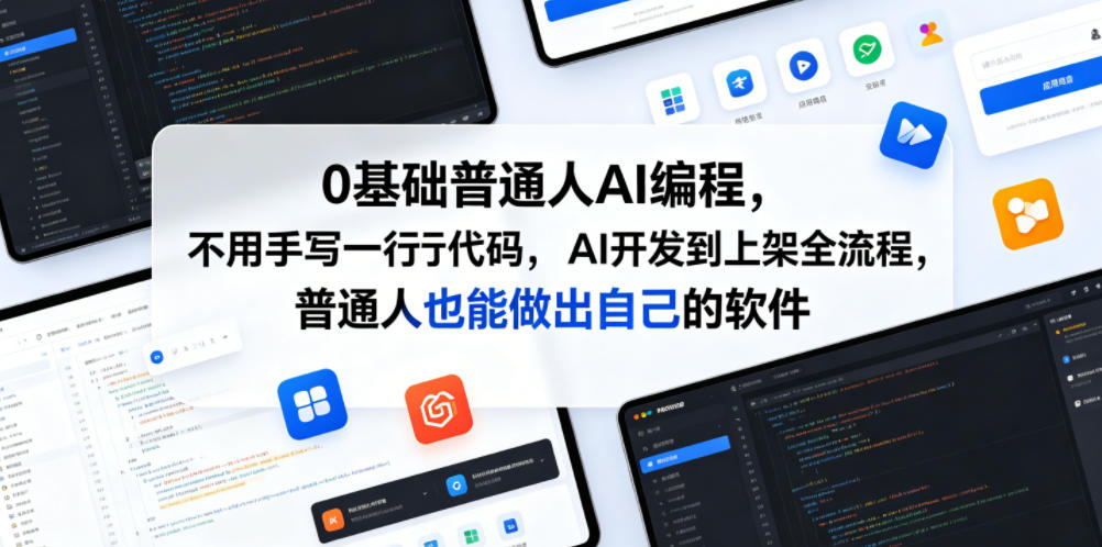 20260616102335899-3d8e7fcac6b1004ccc2b487963372de4 0基础普通人AI编程,不用手写一行代码,AI开发到上架全流程,普通人也能做出自己的软件