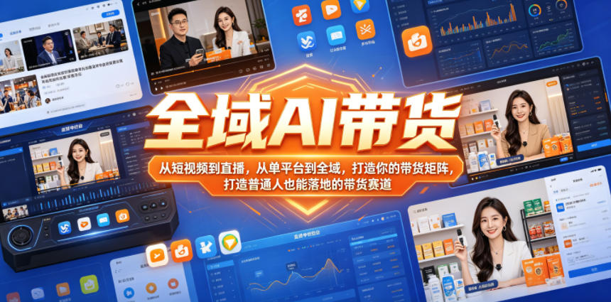 20260617141357711-084d3932fdffbf2b2a1d41fad6c5c450 全域AI带货,从短视频到直播,从单平台到全域,打造你的带货矩阵,打造普通人也能落地的带货赛道(0617更新)