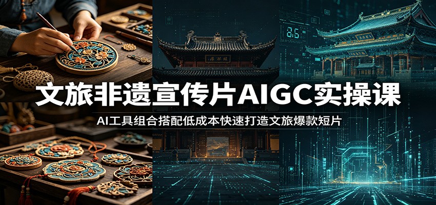 文旅非遗宣传片AIGC实操课：AI工具组合搭配低成本快速打造文旅爆款短片-优优云创网